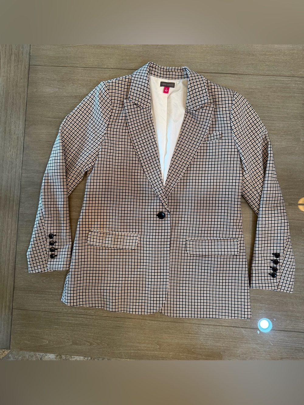 Vince Camuto Single-Button Blazer - Black & White